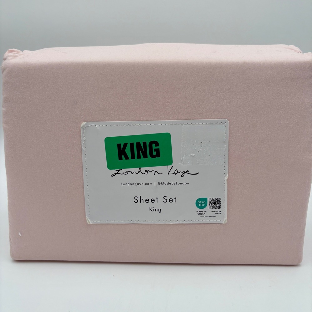 London‎ Kaye Sheet Set King Size Pink Bedding Set New